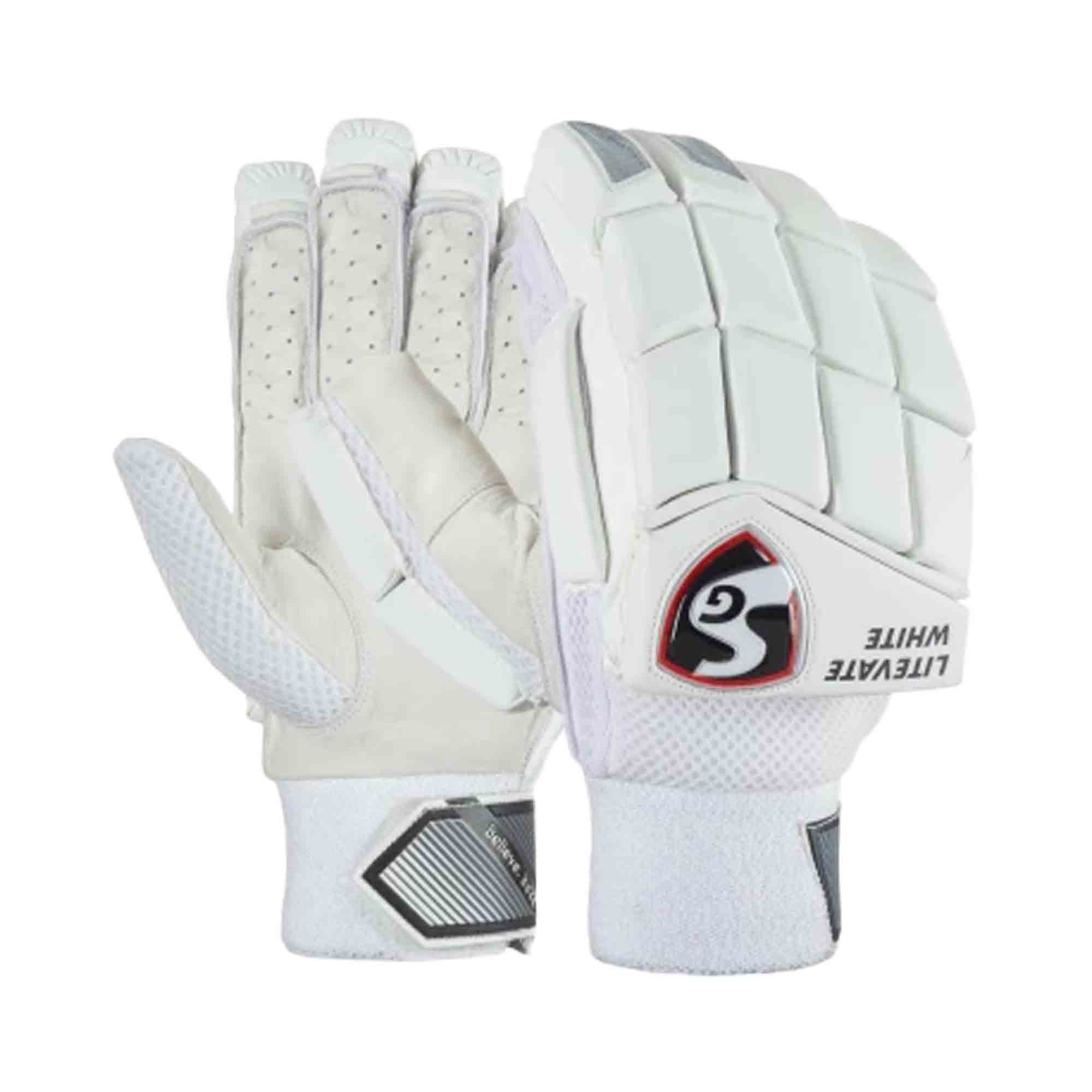 SG Litevate White Cricket Batting Gloves