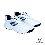 Bas Rubber Spike Cricket Shoes - Black/White