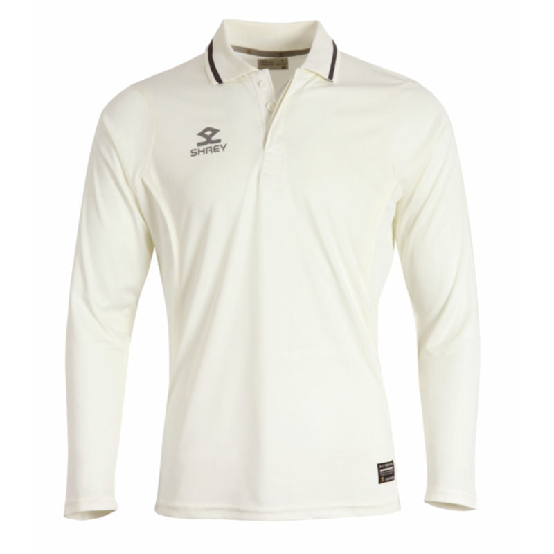 Shrey Premium Cricket Shirt Off White Long Sleeves