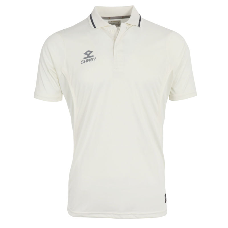 Shrey Premium Cricket Shirt Off White Short Sleeve