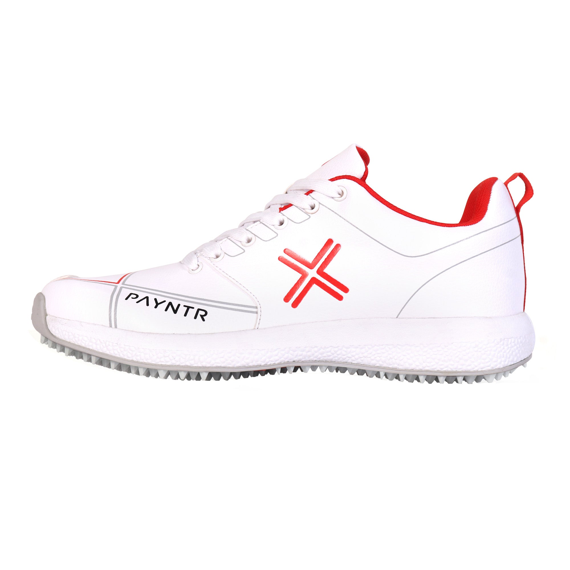 PAYNTR X Pimple Cricket Shoes Rubber White/RED