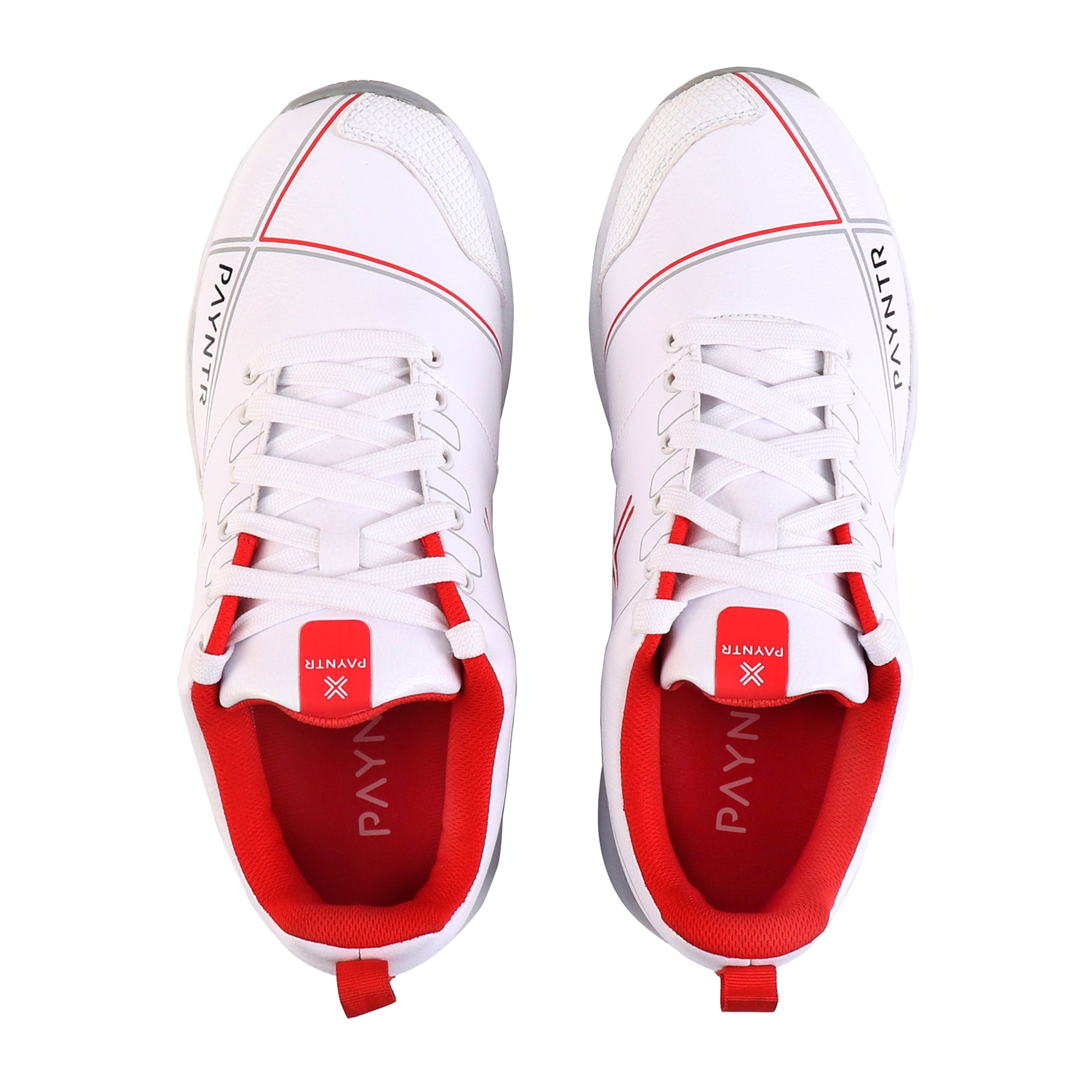 PAYNTR X Pimple Cricket Shoes Rubber White/Red