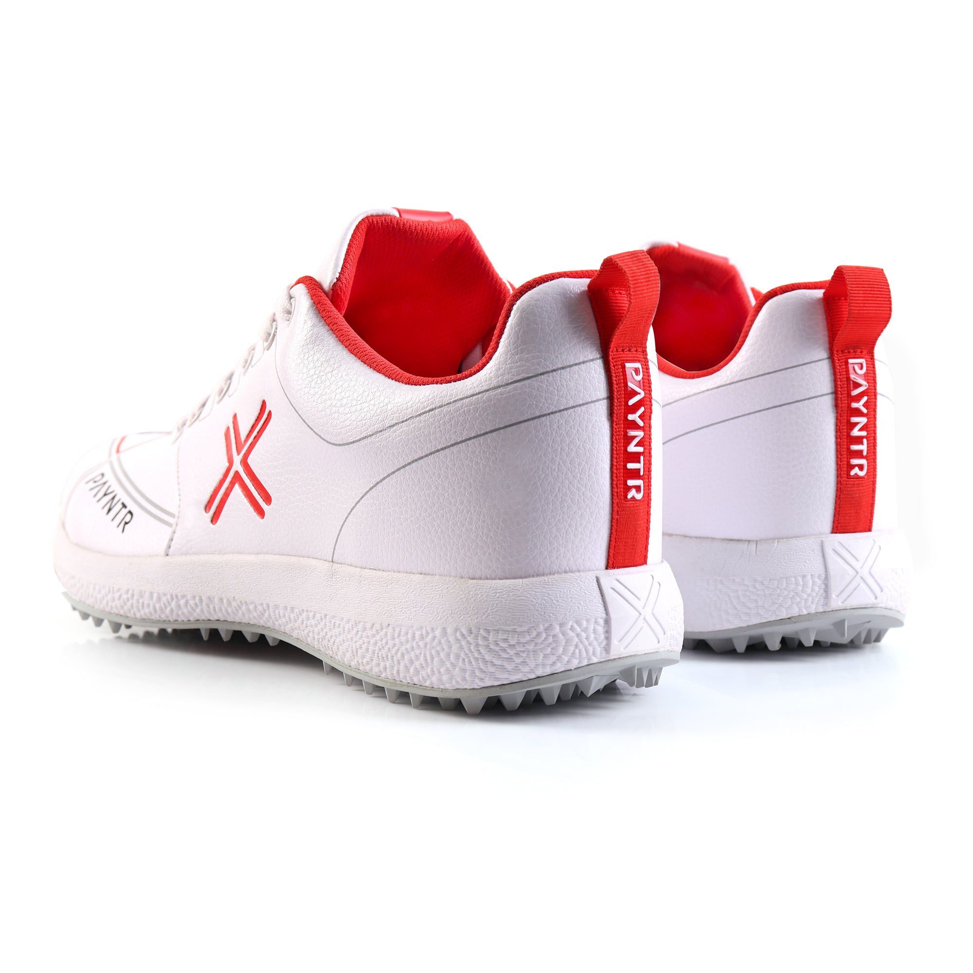 PAYNTR X Pimple Cricket Shoes Rubber White/Red