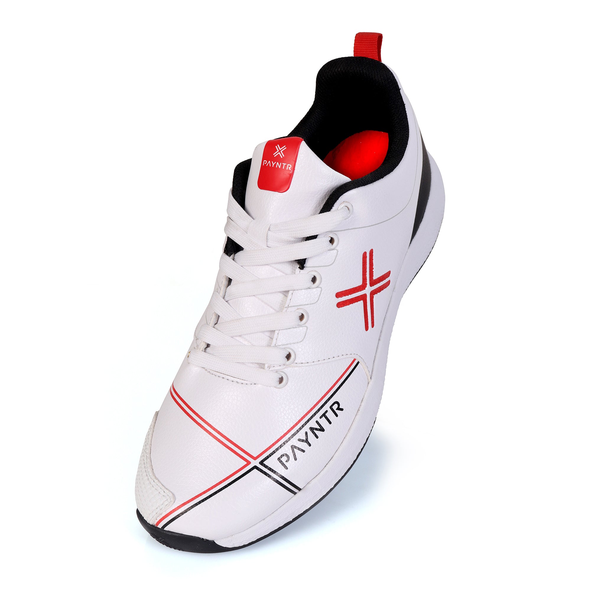 PATNTR X Spike Cricket Shoes White/Black