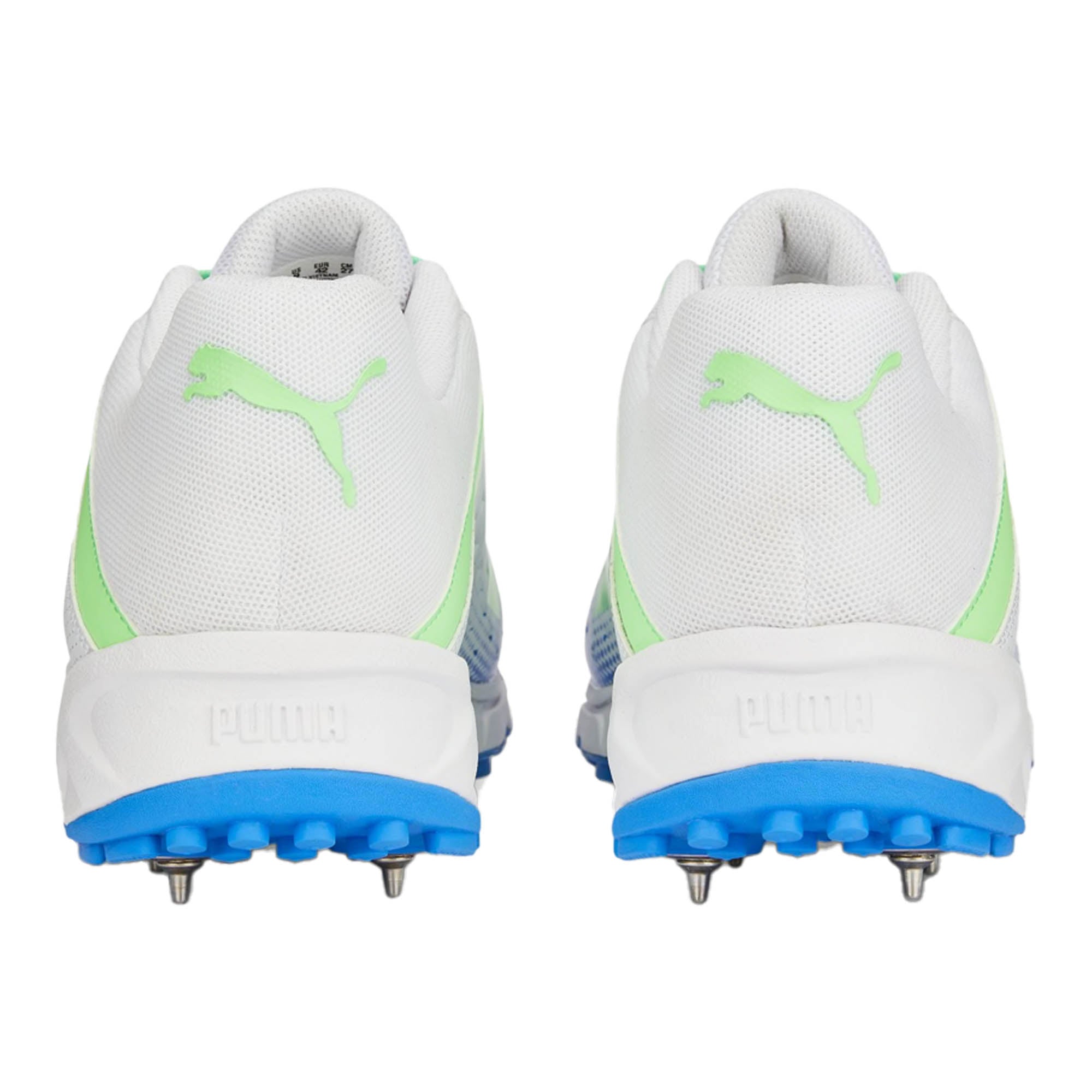 PUMA Spike 22.2 White-Elektro Green-Bluemazing Cricket Shoes