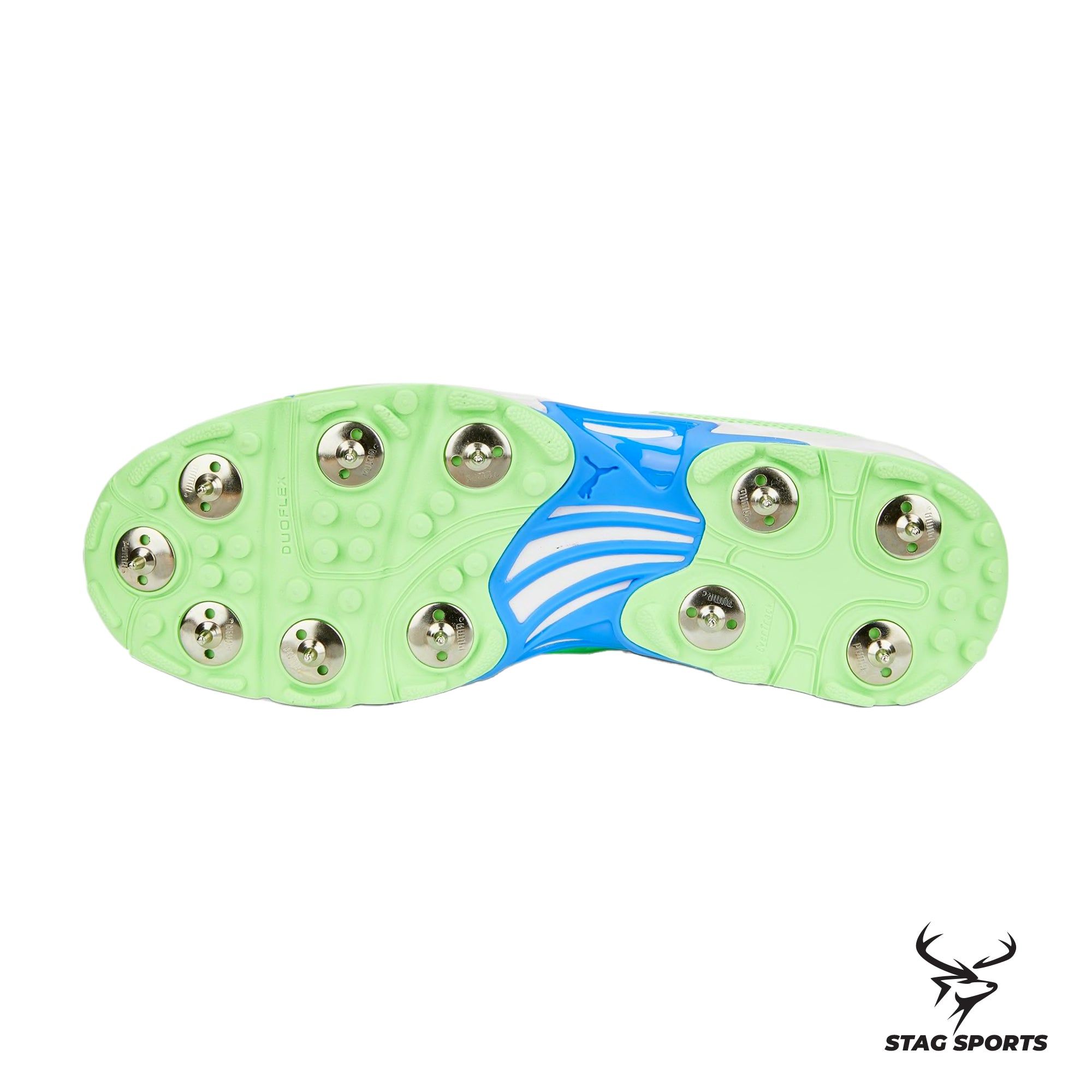 PUMA Spike 22.2 Elektro Green-Bluemazing-Puma White Cricket Shoes